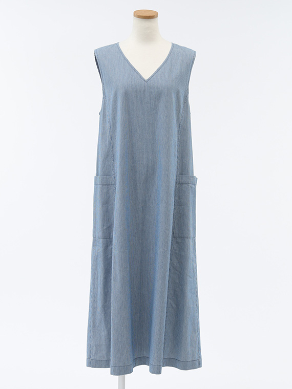 ライトオンス ヒッコリー Vネック ジャンパースカート