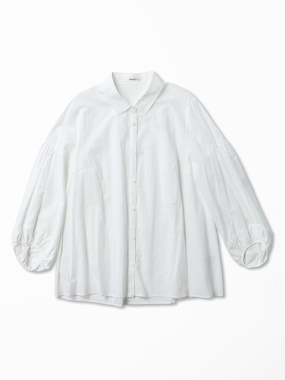 コットン ローン 袖コンシャス ブラウス
