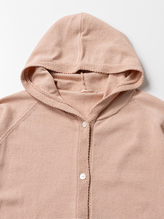 綿麻ミックスウオッシャブル ニットフーディー