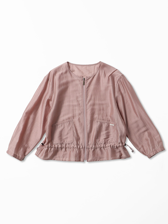 ノーカラージップアップシアーブルゾン