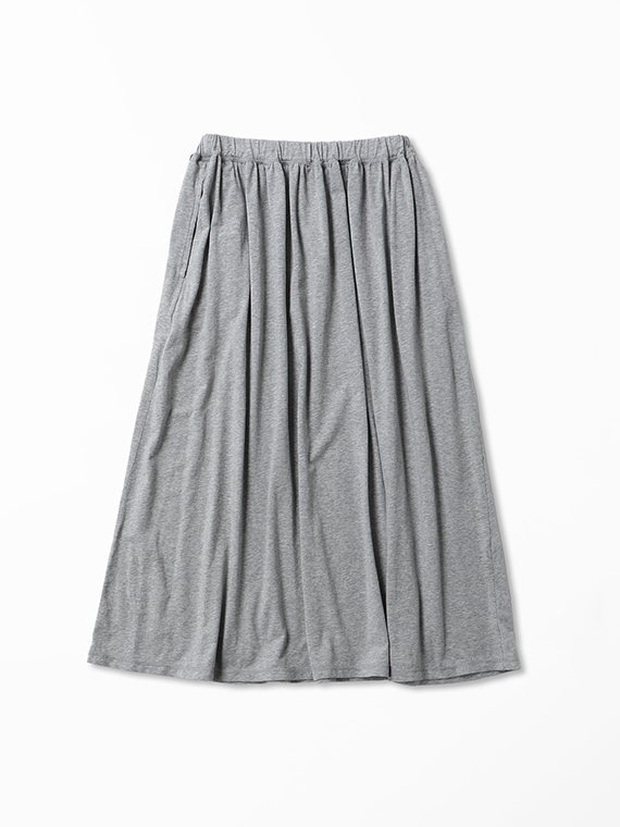 スーピマベア天竺 ギャザーフレアーロングスカート
