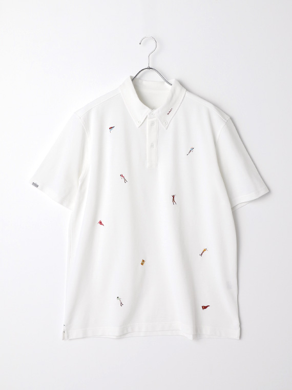 エコメイドCOOLMAX鹿の子 ゴルフ刺繍ポロシャツ