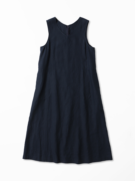 リネンポプリン Vネックジャンパースカート