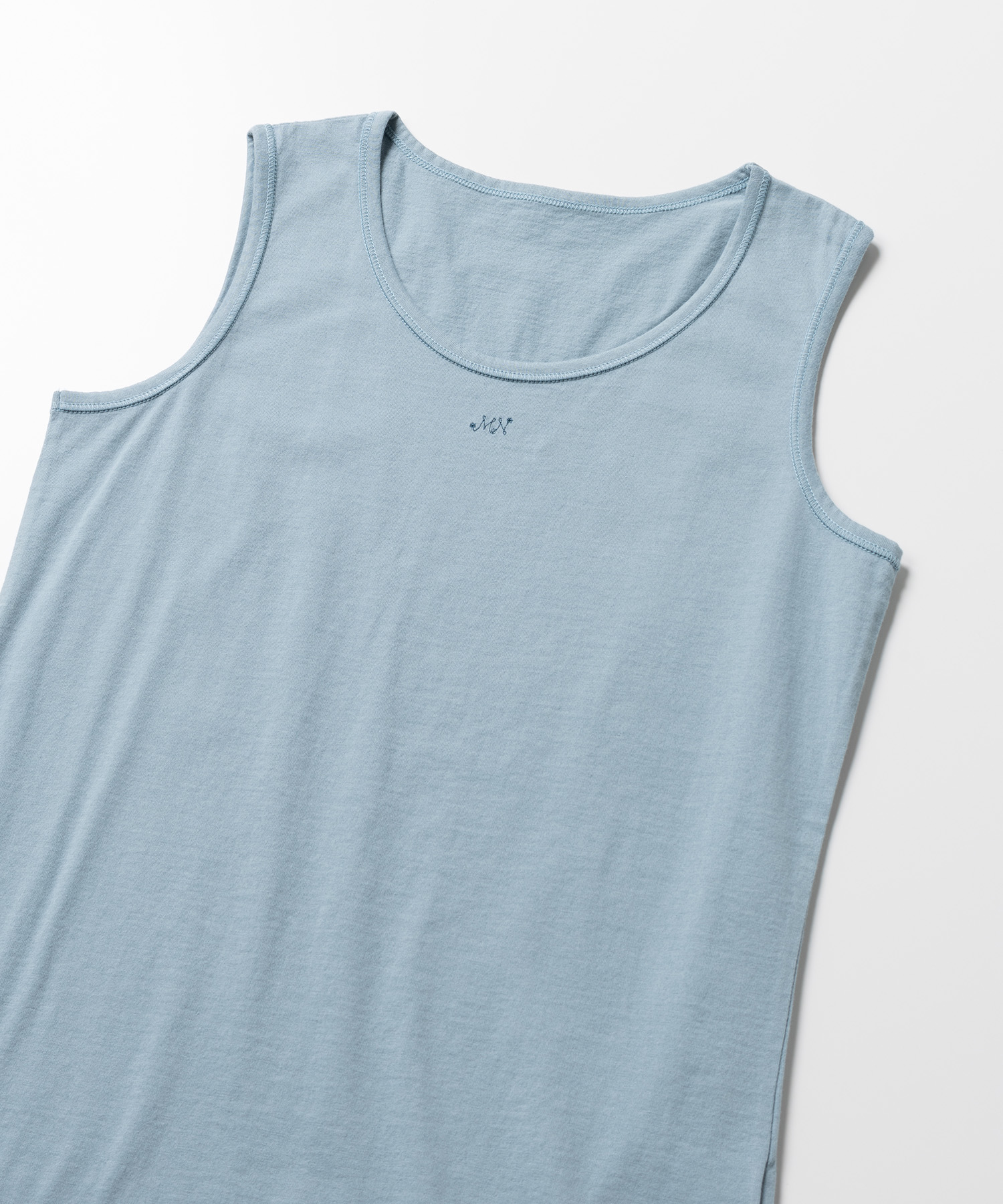 エアーコットン天竺 MN刺繍入りタンクトップ