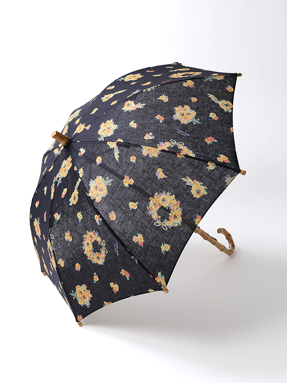 フラワーリースブーケプリント日傘