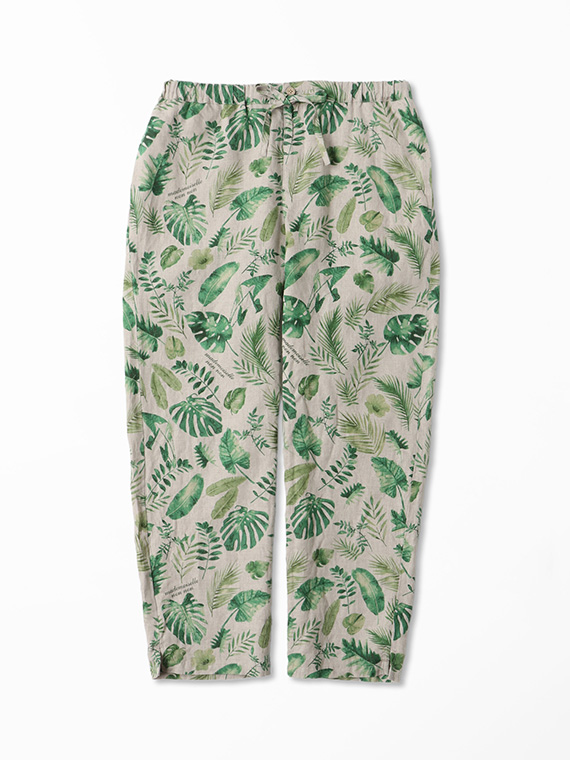 リーフプリント8分丈パンツ