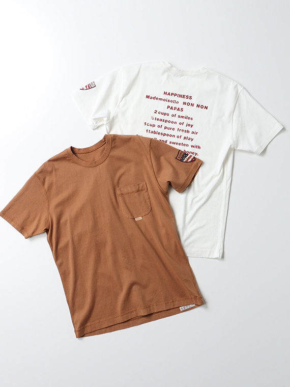 40/2天竺 中白染め加工 半袖Tシャツ