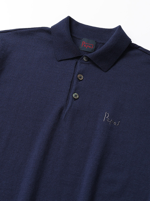 コットン天竺 14G 半袖ニットポロシャツ