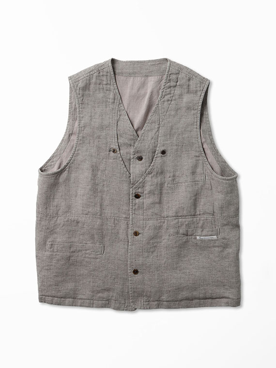 【SALE】リネンヘリンボンシャンブレー ベスト