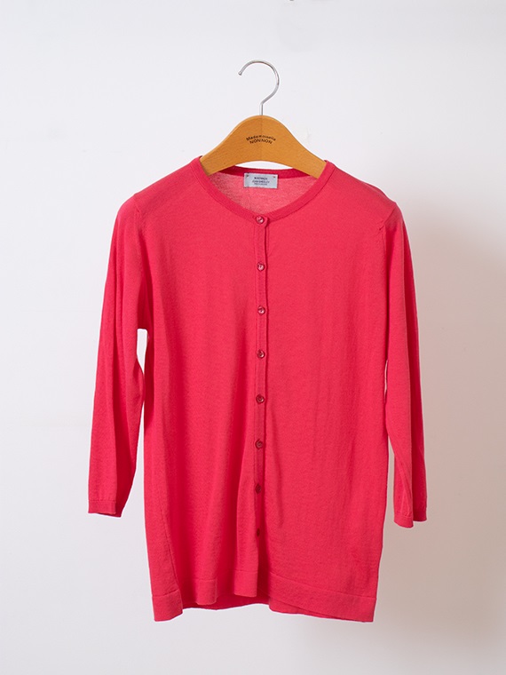 【SALE】 8分袖ハイゲージカーディガン【JOHN SMEDLEY】