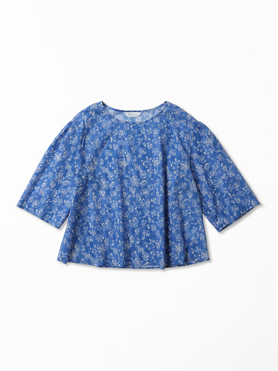 《入荷リクエスト受付中》 ボイル ｘ チンツプリント ７分袖 ブラウス