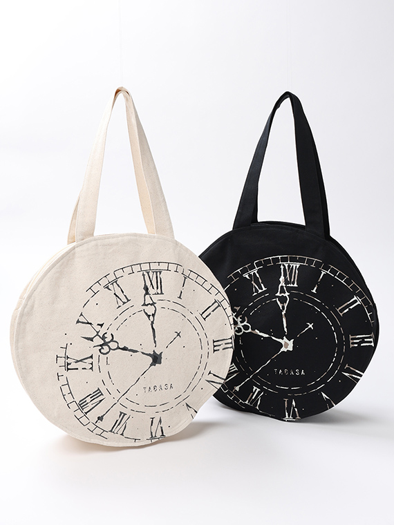 《入荷リクエスト受付中》 クロックプリント 帆布 ショルダーバッグ