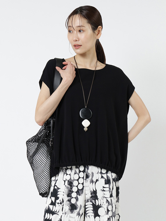 強撚 ポンチ フレンチスリーブ プルオーバー