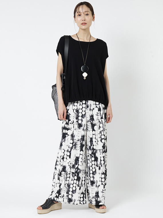 スムース ｘ ドットプリント イージーパンツ