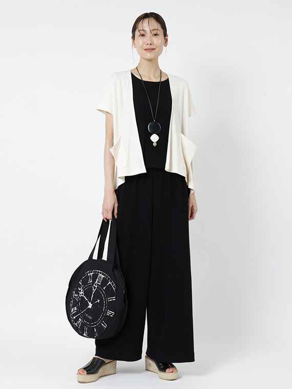 強撚 ポンチ ノースリーブ オールインワン