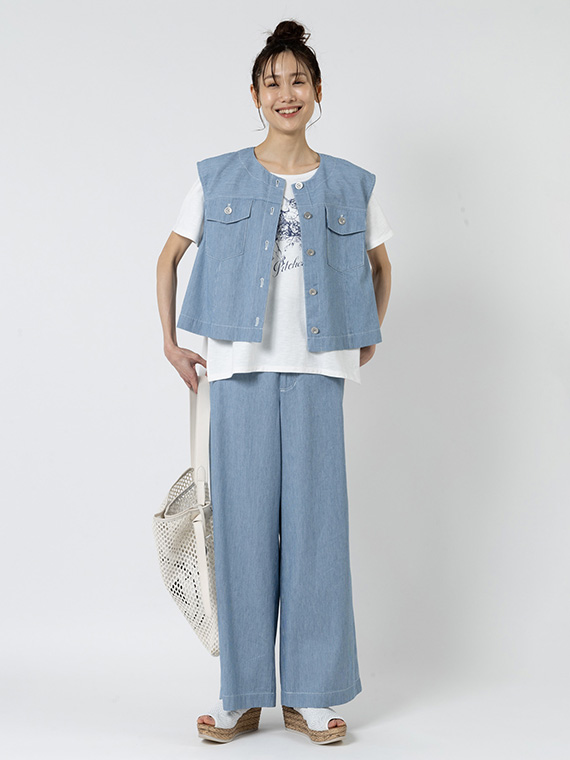 ライトオンス ヒッコリー ノースリーブ ブルゾン