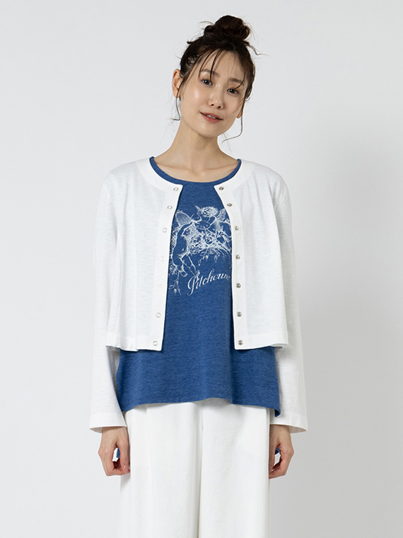 ヴィンテージ 天竺 スナップボタン カーディガン