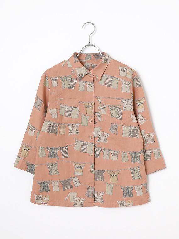 【60th Anniversary Collection】リネンプリントシャツ【LAUNDRY】【7分袖】