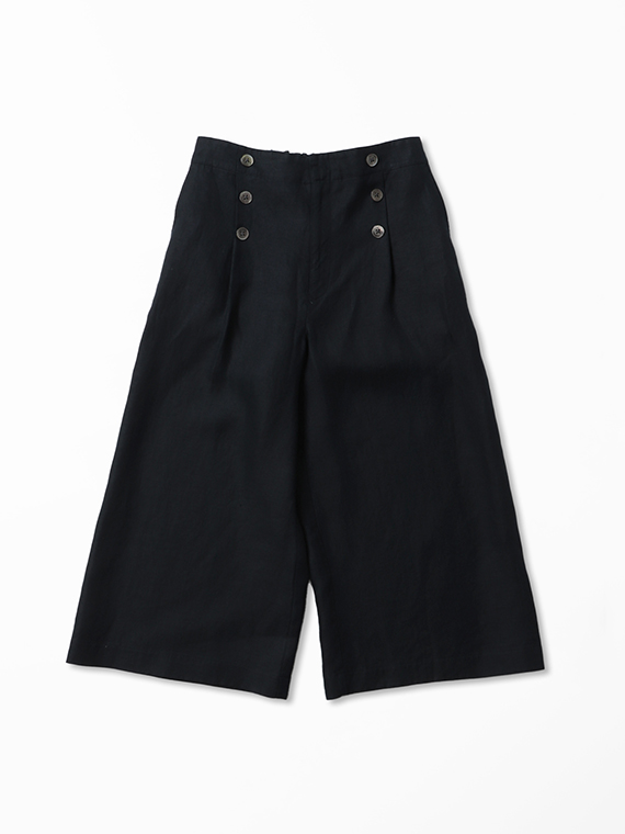 ノルマンディリネン マリン風キュロットパンツ[6分丈]