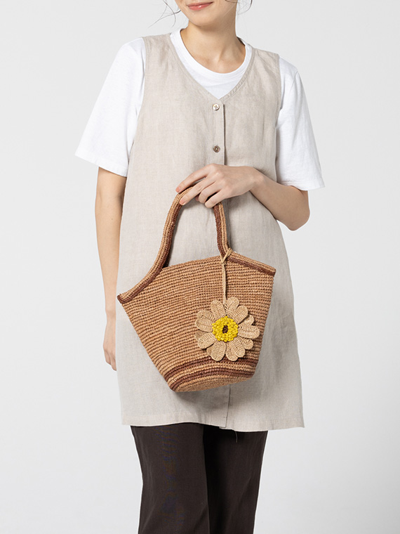 <LIMAIA>リマイア パリ ひまわりラフィアバッグ