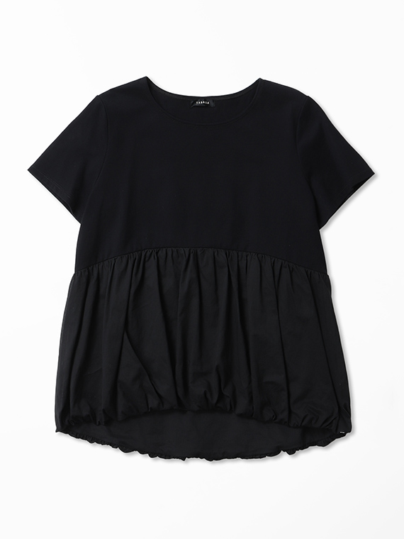 ビンテージ ローン × 天竺 ショートスリーブ ブラウス