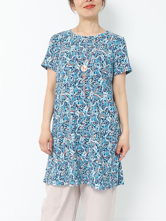 グラフィックフラワープリントチュニック（WOMEN新着・WOMEN