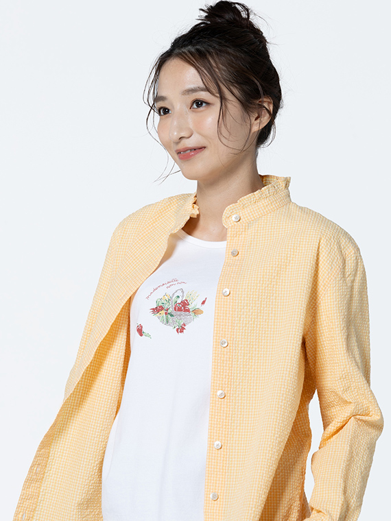 ベジタブルバスケットプリントTシャツ