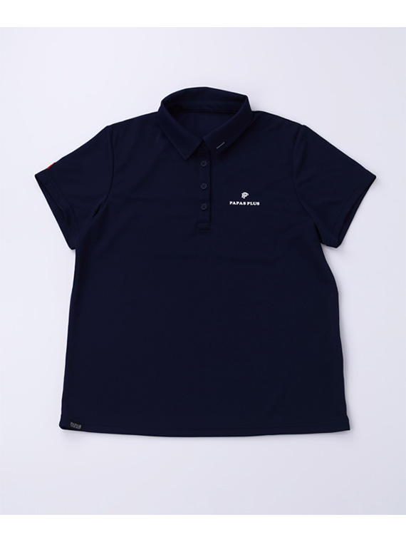 【レディースGOLF】フルダル・バックハニカム 台衿付き半袖ポロシャツ