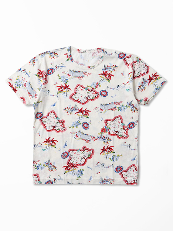 40/2天竺 ハワイプリント 半袖Ｔシャツ