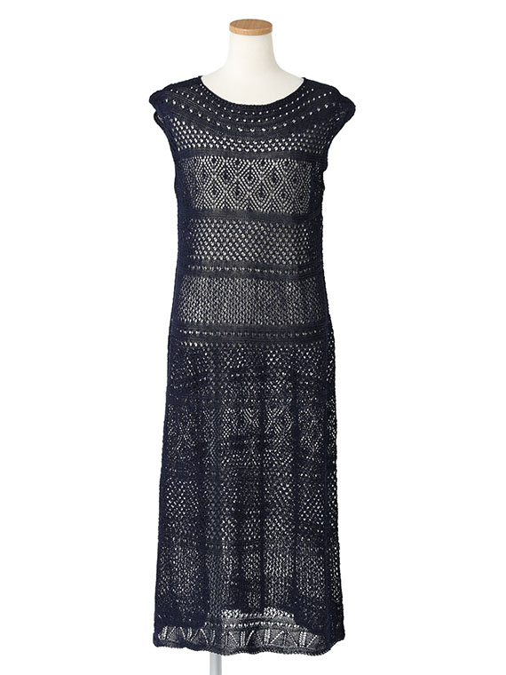 クリスピーコットン ニット ノースリーブ ワンピース