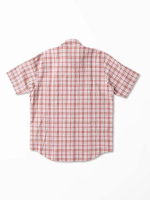 コットンサッカー刺繍 半袖シャツ【ゴンドラ】（MEN新着・Papas