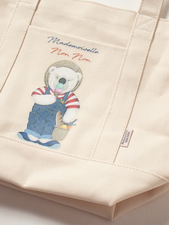 【SALE】帆布トートバッグ【アイスクリーム×シロクマ】