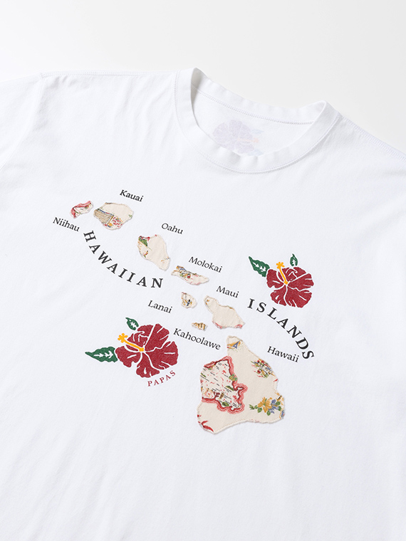 40/2天竺 ハワイアンプリント 半袖Tシャツ