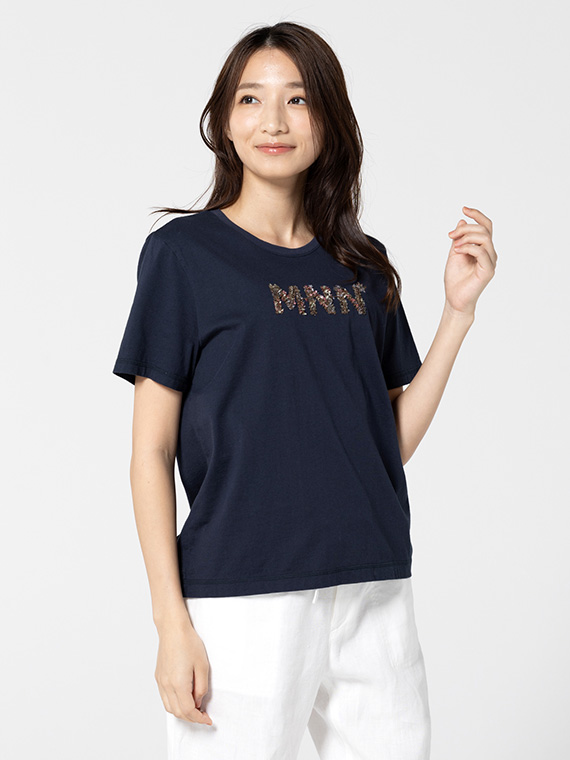 エアーコットン天竺 MNN意匠糸刺繍Tシャツ