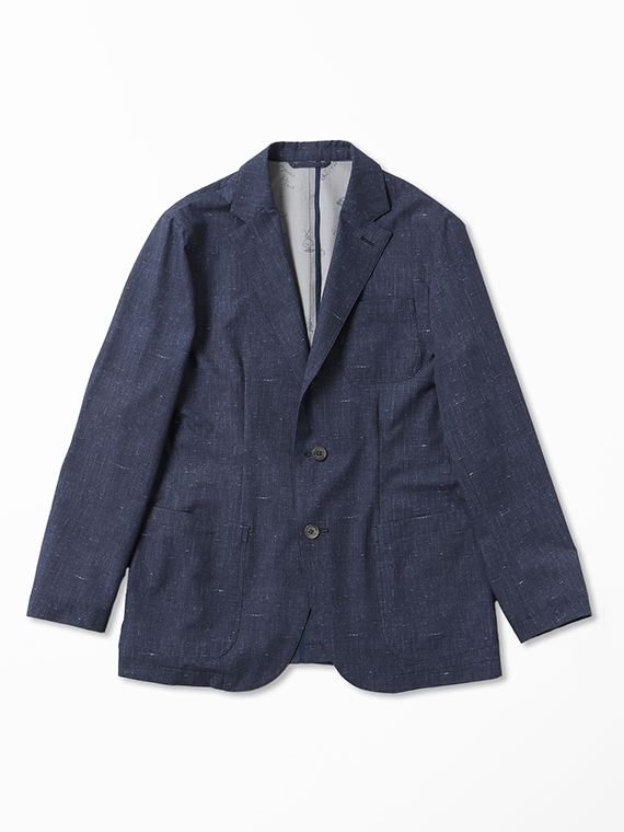 メッシュプリント 3つ釦段返りジャケット＜セットアップ対応＞