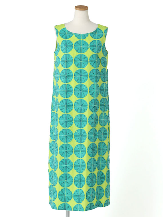 〖予約品〗インドコットン パッチワーク刺繍 ノースリーブ ワンピース