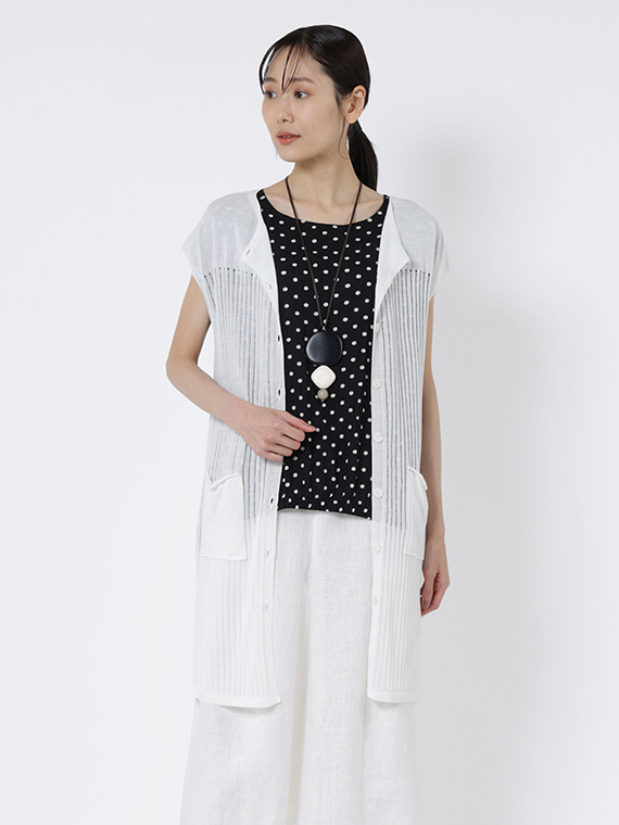 アイスコットン ニット ジレ