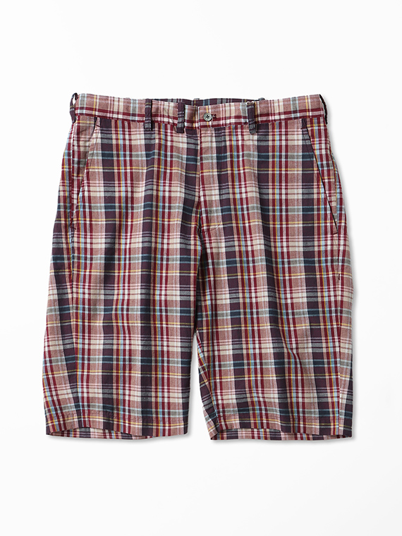 コットン/リネン マドラスチェック ショートパンツ