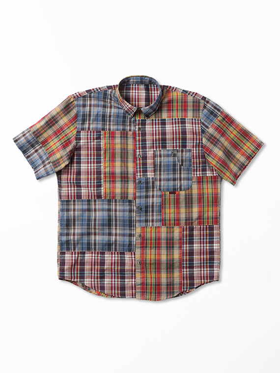 コットン/リネン マドラスチェック 半袖シャツ