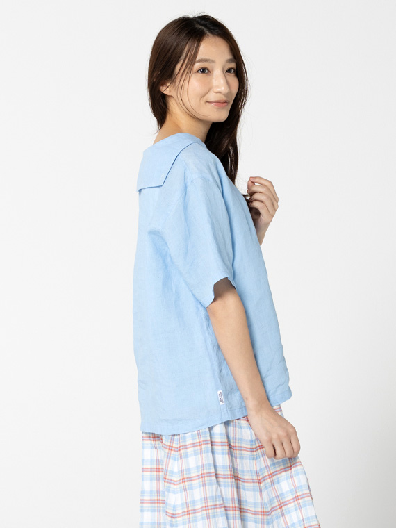リネンシャンブレー セーラーカラーブラウス（WOMEN新着・Mademoiselle
