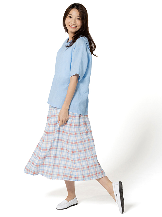 リネンシャンブレー セーラーカラーブラウス（WOMEN新着・Mademoiselle