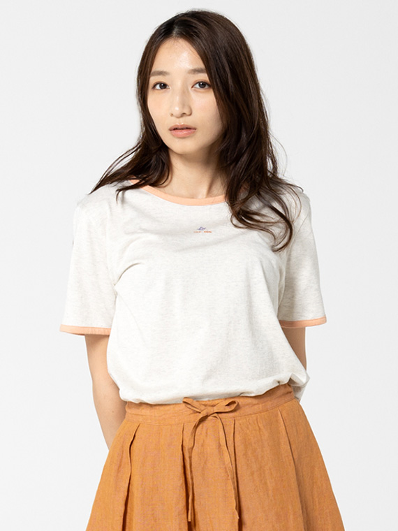 エアーコットン天竺 スリーブカラーアクセントTシャツ