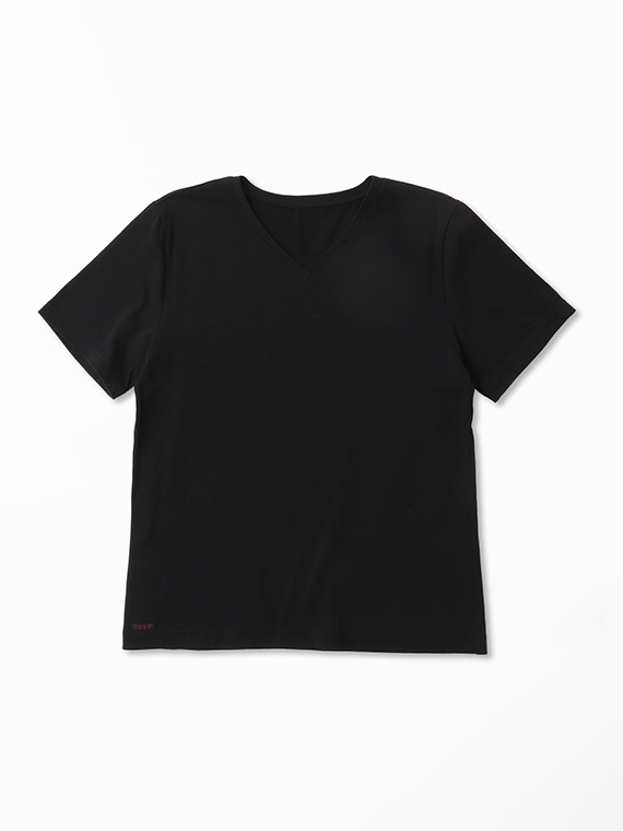 プレーティング天竺 VネックTシャツ（WOMEN新着・Mademoiselle