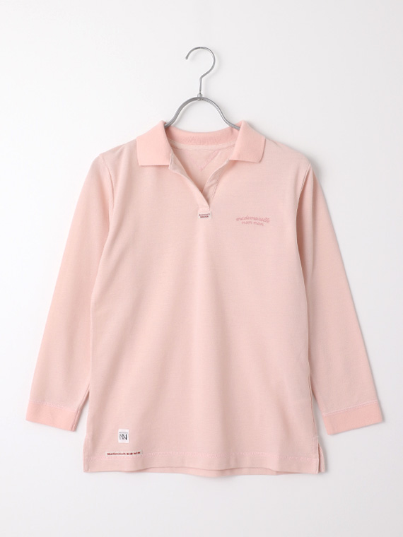 ＼再入荷／【SALE】コットンリサイクル鹿の子 スキッパーポロシャツ【8分袖】