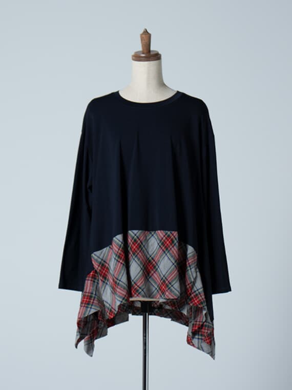 【SALE】ベア天竺×チェックチュニック