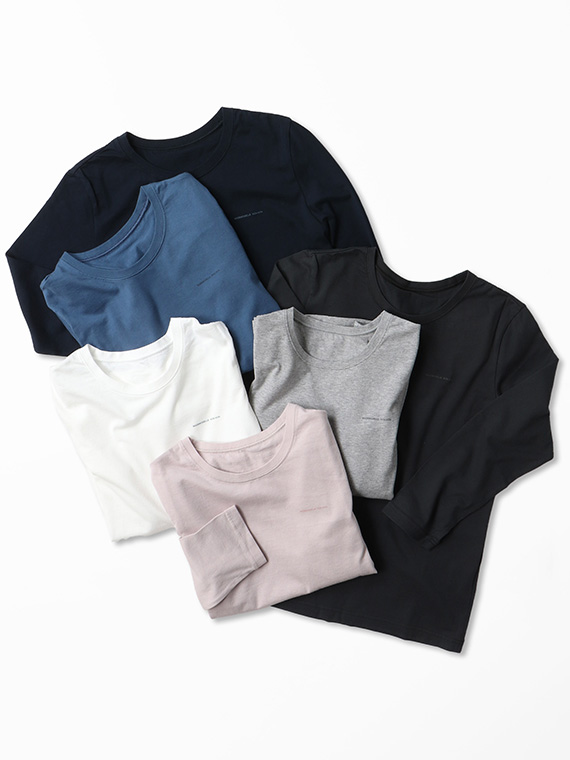 【定番】グレース天竺 クルーネックTシャツ【8分袖】