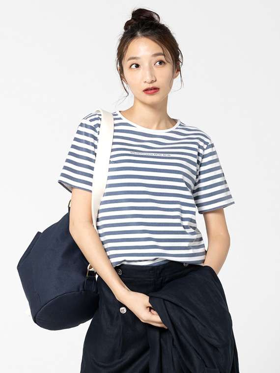 ●定番●ヴィンテージボーダープリント天竺 半袖Tシャツ