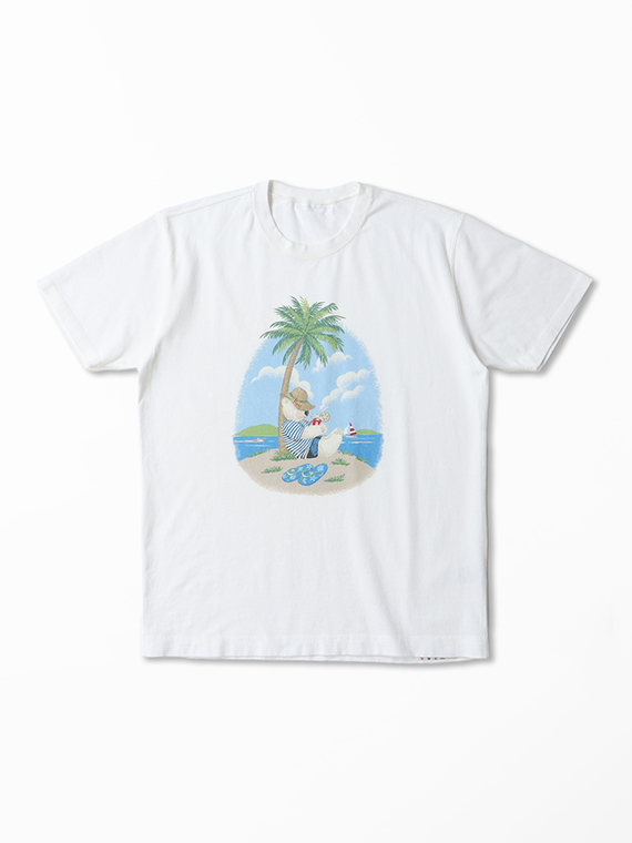 ＼再入荷／40/2甘撚天竺Tシャツ【ビーチベア】