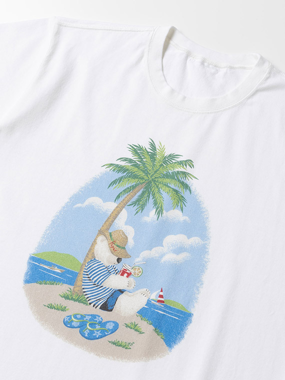 ＼再入荷／40/2甘撚天竺Tシャツ【ビーチベア】