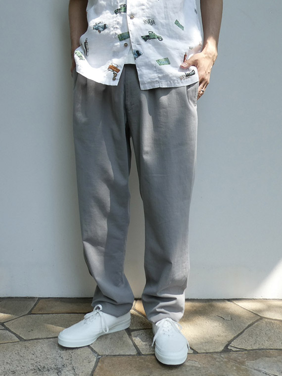 その他 papas 強撚ムラコットンツイル ノータックパンツ（MEN新着・Papas・MEN